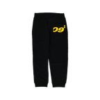 Pantalones de chándal negros del BVB de la colección Urban para niños, con el llamativo logotipo amarillo «09» en el bolsillo trasero; vista trasera.
