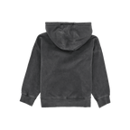 Rear view of a black BVB hoodie for kids featuring an urban graffiti design and a modern washed look.