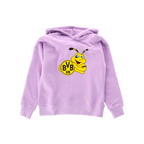 Lila Hoodie für Kinder mit BVB-EMMA-Logo auf der Vorderseite, ideal für Borussia Dortmund Fans.