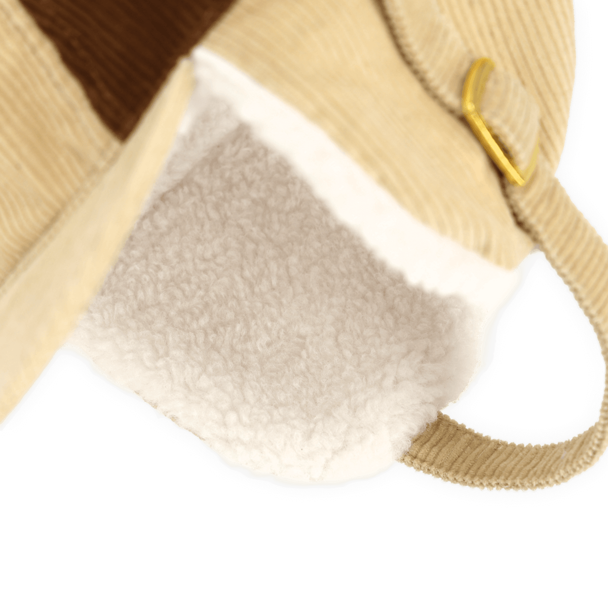 Gorro beige para bebés y niños pequeños con el logotipo del BVB, diseño de bloques de color y forro interior suave.