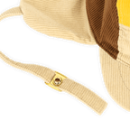 Gorra infantil del BVB para bebés y niños pequeños con diseño «color block» en amarillo, marrón y beige. Ideal como artículo para aficionados del Borussia Dortmund, con cierre ajustable.