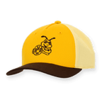Cappellino da neonato del BVB con design a blocchi di colore giallo e marrone, con EMMA e il logo del BVB sul davanti: l'accessorio perfetto per i piccoli tifosi.