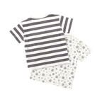 BVB T-shirt set for babies and toddlers, includes a black-and-white striped T-shirt and a T-shirt with a bee and soccer ball pattern, perfect for young Borussia Dortmund fans.