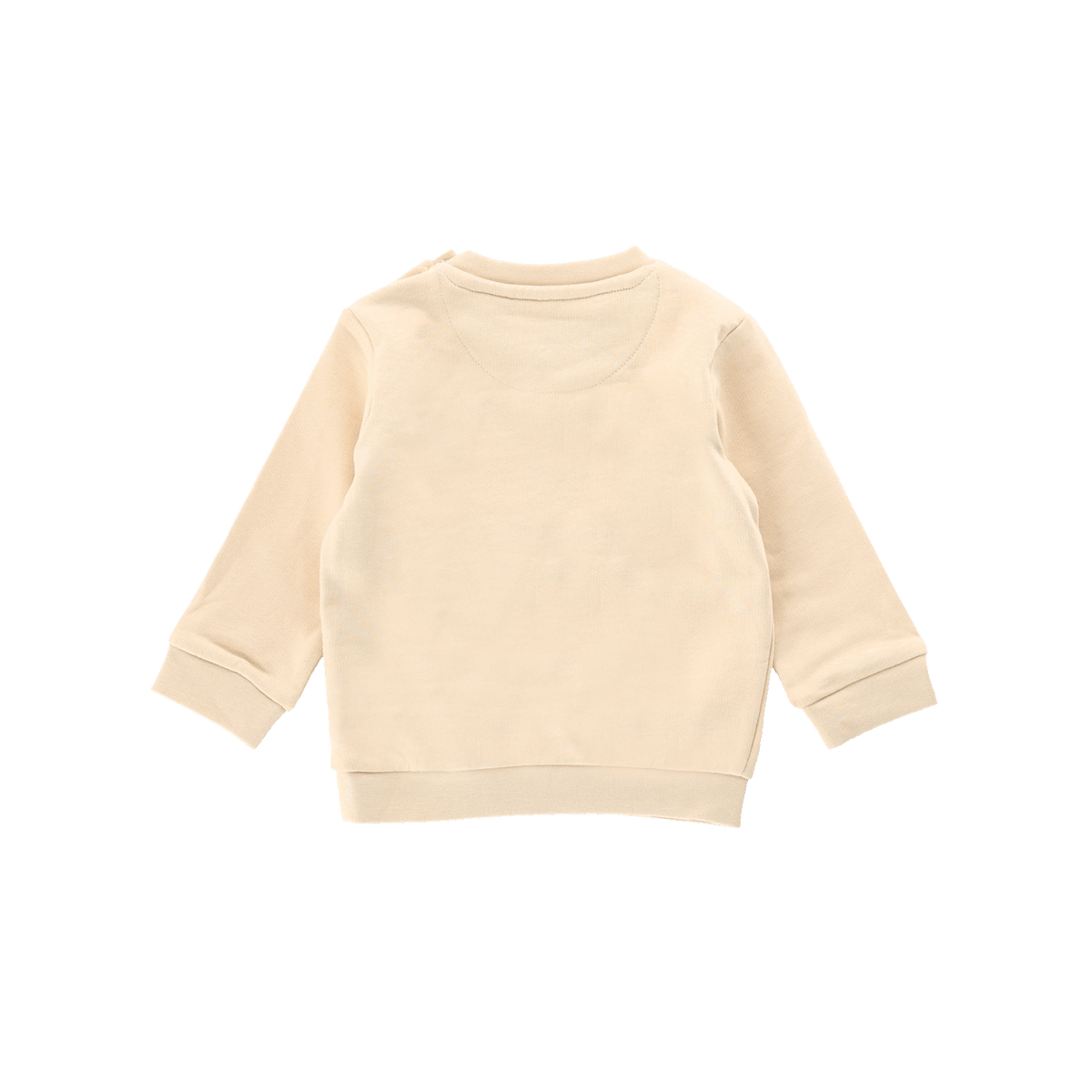 Beiger BVB-Sweater für Babys und Kleinkinder in der Rückansicht, idealer Fanartikel für die jungen Fans.