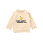 Beige BVB sweatshirt for babies and toddlers with "EMMA" and "Borussia Dortmund" printed on it.