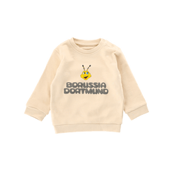 Beige BVB sweatshirt for babies and toddlers with "EMMA" and "Borussia Dortmund" printed on it.