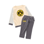 BVB 1909 Jogging Set for babies and toddlers in a black-and-yellow design featuring the BVB logo and "1909" print.