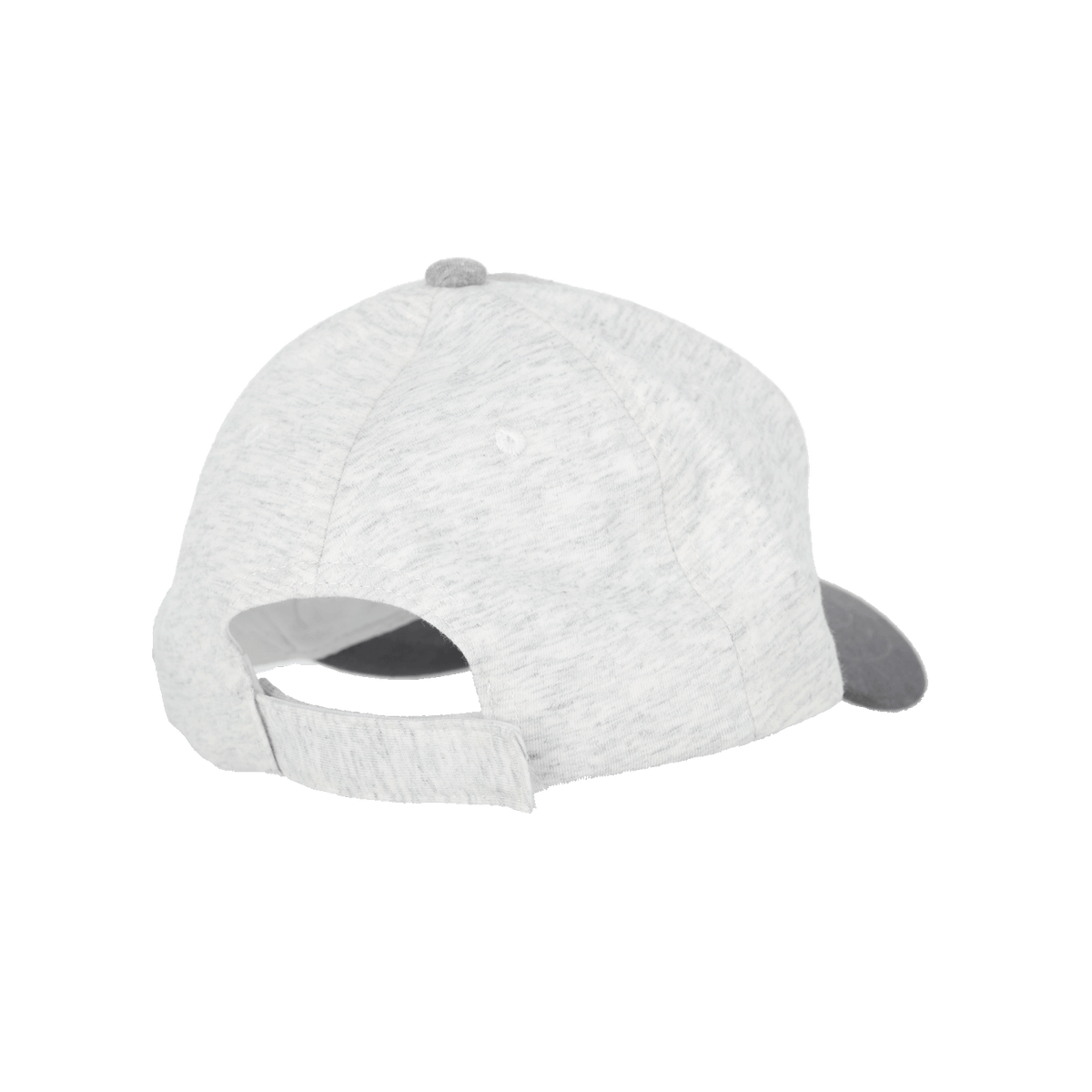 Vue arrière de la casquette grise BVB « Emma Colorblock » pour bébés et jeunes enfants. La casquette est dotée d'une fermeture velcro réglable.