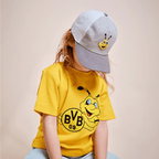 Casquette grise du BVB avec le logo Emma et un motif « color block » pour bébés et jeunes enfants, un article idéal pour les fans.