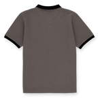 Rear view of a black-and-gray BVB polo shirt from the BVB Polo CL 2025 collection, featuring a black collar and cuffs.