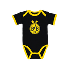 Body pour bébé noir et jaune avec l'écusson du BVB, idéal pour les petits supporters du Borussia Dortmund.