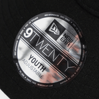 Black-and-yellow BVB New Era 9Twenty College cap, adjustable, designed for kids, ideal as Borussia Dortmund fan merchandise.