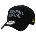 Schwarze Borussia Dortmund Cap der Marke New Era 9Twenty, mit grauem 'Football Capital'-Schriftzug und gelbem Logo, ideal für Fans, verstellbar.