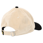 Vista posteriore del cappellino BVB New Era 9Forty Cord color beige con visiera nera e chiusura regolabile, ideale come elegante accessorio per i tifosi.