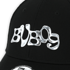 Schwarze BVB New Era Cap im 9Forty-Stil mit auffälligem silbernen 3D-Metall-Logo und hochwertigem Design, ideal für Fans.