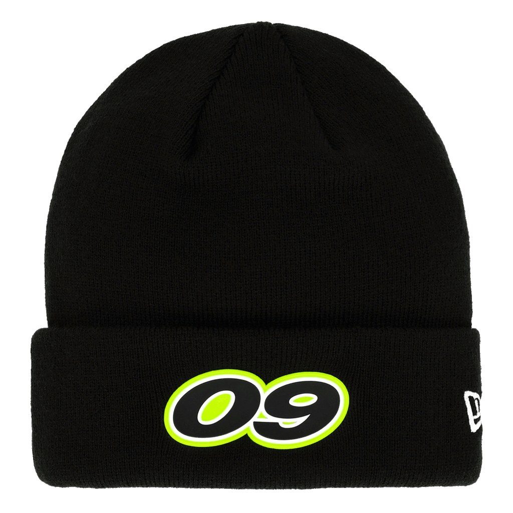 Gorra negra del BVB de New Era, decorada con el logotipo «09» con un borde amarillo neón, ideal para los aficionados del Borussia Dortmund.