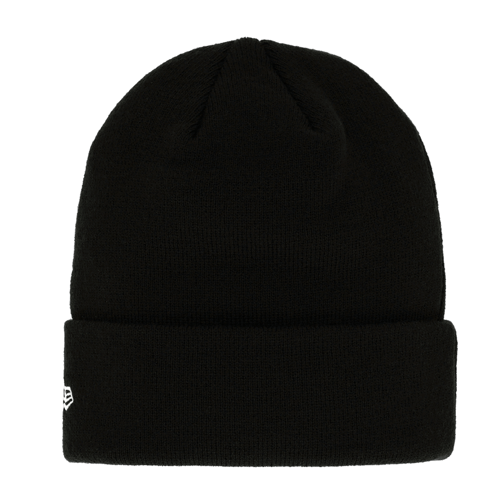 Schwarze BVB-Mütze von New Era, geeignet für Kinder, schlichtes Design mit kleinem Logo an der Seite, ideal für Fans von Borussia Dortmund.