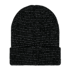 Black BVB beanie with a reflective design—perfect for kids and a stylish piece of merchandise for Borussia Dortmund fans.