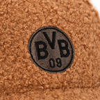Casquette marron « BVB Teddy » pour enfants, en matière douce, ornée d'un grand emblème « BVB 09 » sur le devant.