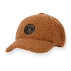 Casquette marron pour enfant, style « Teddy », avec l'emblème BVB 09 brodé sur le devant, idéale pour les jeunes supporters du Borussia Dortmund.