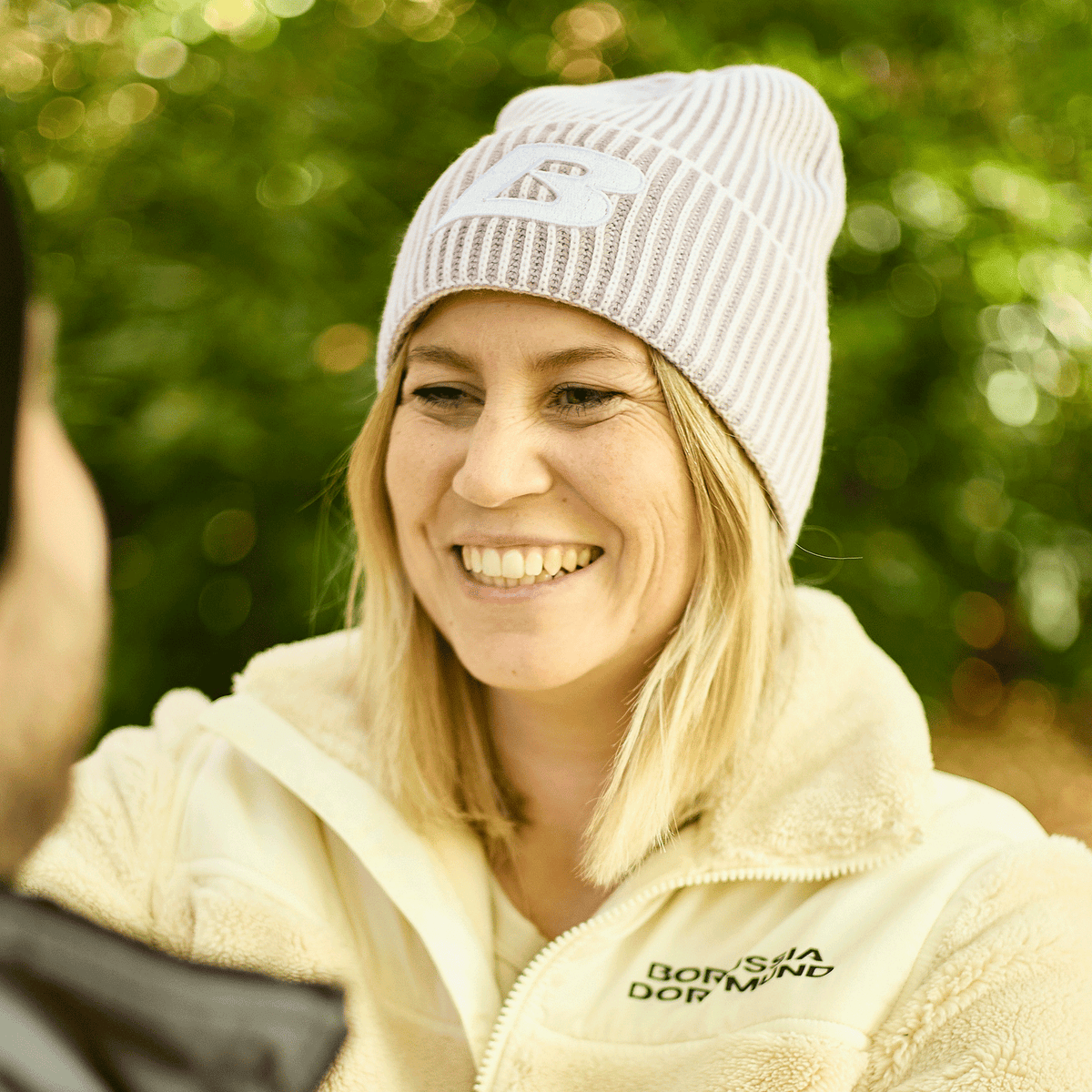 Purple BVB ribbed knit beanie with a large embroidered BVB logo—perfect for fans and cold days.