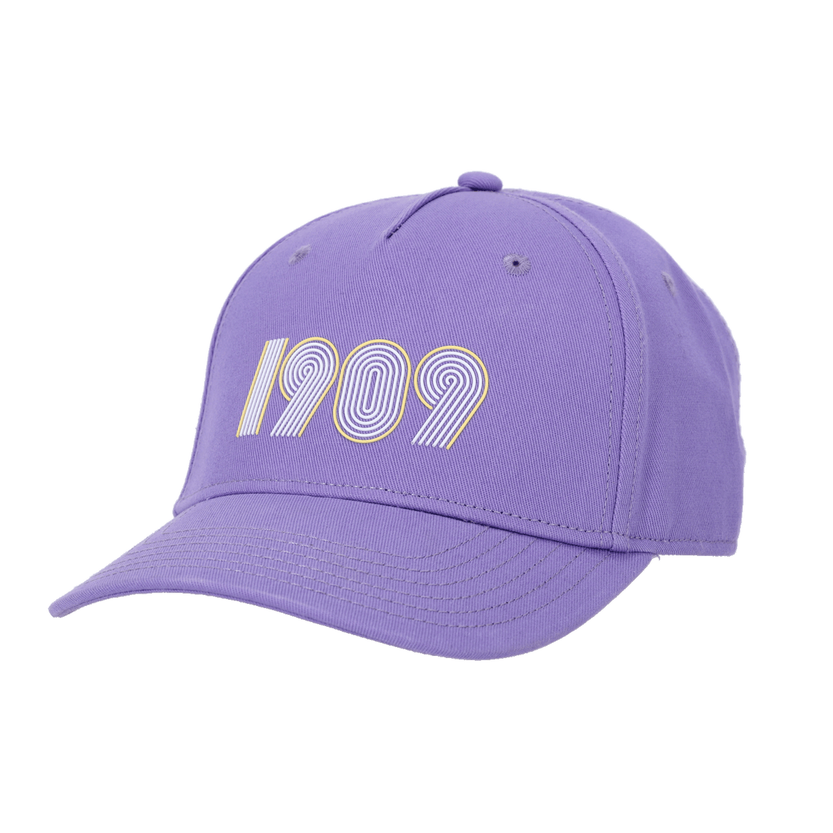 Lila BVB-Cap mit dem Jahr '1909' auf der Vorderseite, ideal für Fans von Borussia Dortmund.
