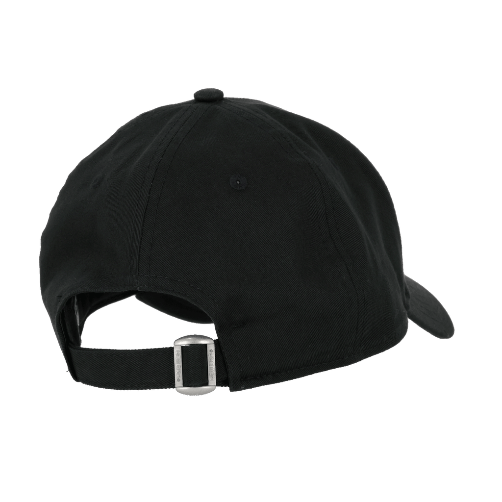 Vista trasera de la gorra negra BVB New Era 9Forty con cierre metálico ajustable, un accesorio con mucho estilo para los aficionados del Borussia Dortmund