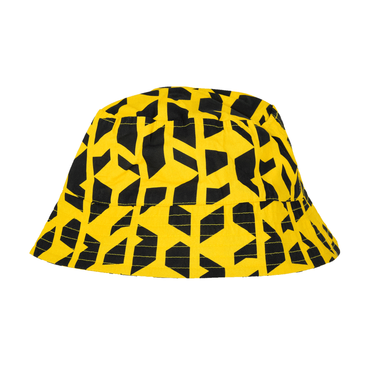 Cappello da pescatore nero e giallo del BVB con motivo grafico, ideale per i tifosi del Borussia Dortmund e per i festival.