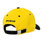Cappellino giallo del BVB con la scritta “BVB09” in nero sul retro, visiera nera e chiusura regolabile in metallo.