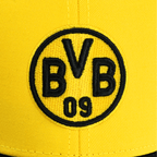 Yellow BVB cap with a black, embroidered BVB logo and the inscription '09,' ideal for Borussia Dortmund fans