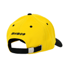 Rear view of the yellow BVB kids' cap with a black brim and the black lettering "BVB09" on the back.