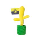 Figura de peluche que baila con forma de bandera de córner del BVB, de color amarillo con una base verde y una bandera con el logotipo del BVB, ideal como decoración para los aficionados.