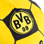 Una morbida pallina Squeezy del BVB nei colori nero e giallo con il logo BVB 09 ricamato, ideale sia per i tifosi che come giocattolo antistress.