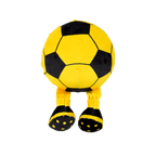 Pallina Squeezy del BVB nei colori nero e giallo, a forma di pallone da calcio con gambe e scarpe nero-gialle. Articolo per i tifosi del Borussia Dortmund.