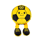 Pallina Squeezy del BVB nei colori nero e giallo, con faccina e gambine: un accessorio divertente per i tifosi del Borussia Dortmund.