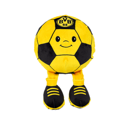 黑色和黄色相间的多特蒙德（BVB）Squeezy球，带有脸部和腿部设计，是多特蒙德球迷的一款趣味配件。