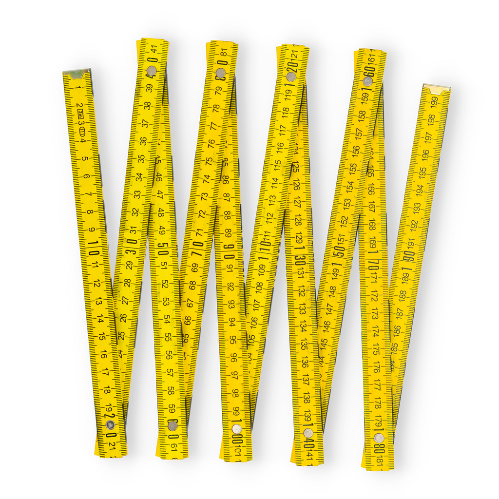 Metro pieghevole in nero e giallo con il logo del BVB e il design del Borussia Dortmund, ideale per i tifosi come pratico strumento di misura.