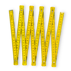 Metro pieghevole in nero e giallo con il logo del BVB e il design del Borussia Dortmund, ideale per i tifosi come pratico strumento di misura.