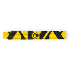 Metro plegable del BVB en colores negro y amarillo, con el llamativo logotipo del club en el centro, ideal para que lo utilicen los aficionados o como objeto de colección.