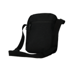 Schwarze BVB-Schultertasche mit Reißverschluss, praktischem Design und verstellbarem Schultergurt, ideal für Fans von Borussia Dortmund.