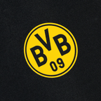 Sac à dos noir et jaune du BVB, modèle 2026, orné d'un logo BVB 09 bien visible sur du tissu noir, idéal pour les supporters du Borussia Dortmund