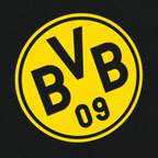 Schwarzgelber Kulturbeutel mit großem gelbem BVB 09-Logo auf schwarzem Hintergrund, ideal für Fans von Borussia Dortmund.