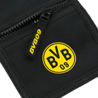 Portafoglio nero del BVB con logo giallo BVB-09 e pratica cerniera, l'accessorio ideale per i tifosi.