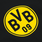 Sac de sport noir et jaune du BVB 2026, orné d'un grand logo BVB au centre, idéal pour les supporters du Borussia Dortmund.