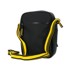 Black BVB shoulder bag with a yellow-and-black strap and a subtle BVB logo—perfect for Borussia Dortmund fans.