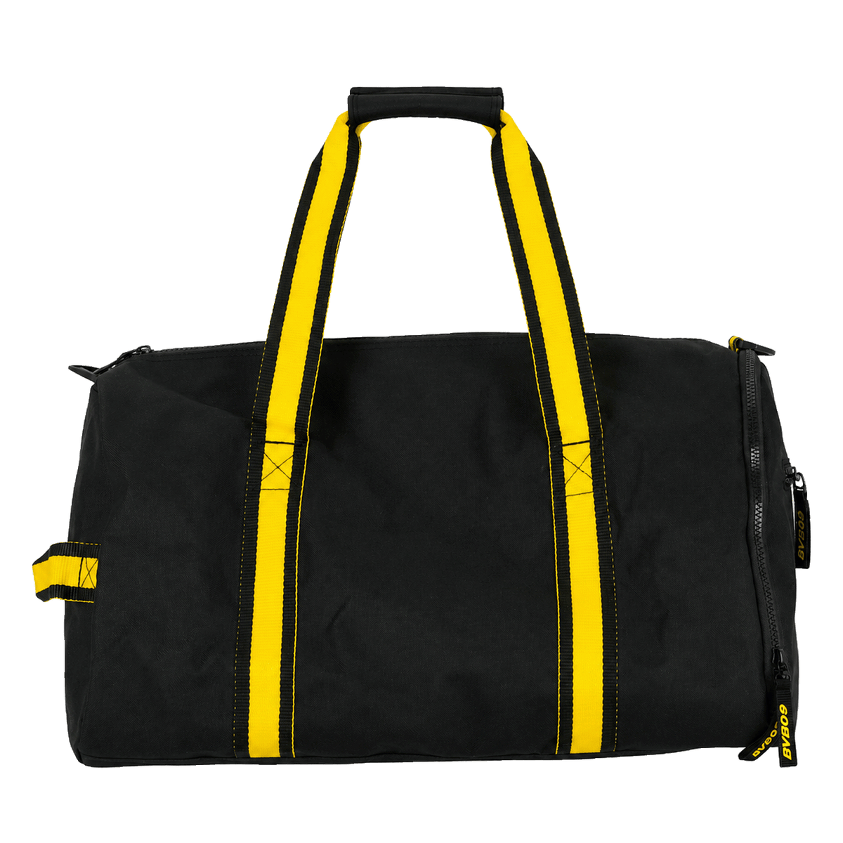 Borsa sportiva BVB 2026 nera e gialla con manici gialli, cerniera e logo BVB. Perfetta per lo sport e il tempo libero.