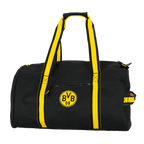 Sac de sport BVB noir et jaune 2026 avec le logo du club, une poignée et une fermeture à glissière, idéal pour le sport et les loisirs.
