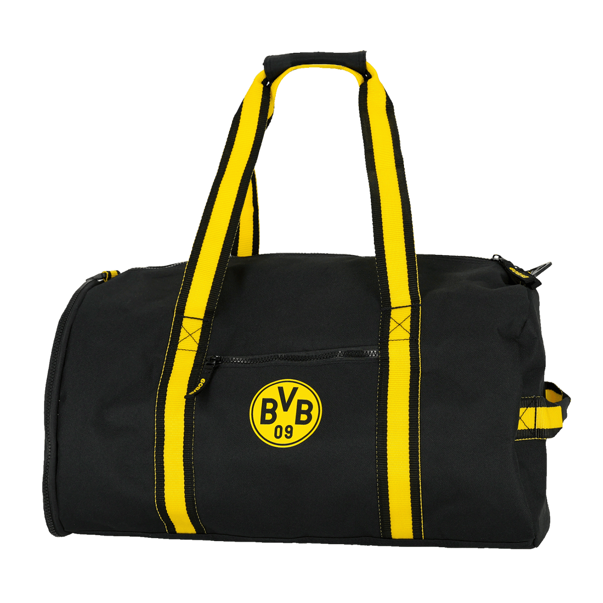 Sac de sport BVB noir et jaune 2026 avec le logo du club, une poignée et une fermeture à glissière, idéal pour le sport et les loisirs.
