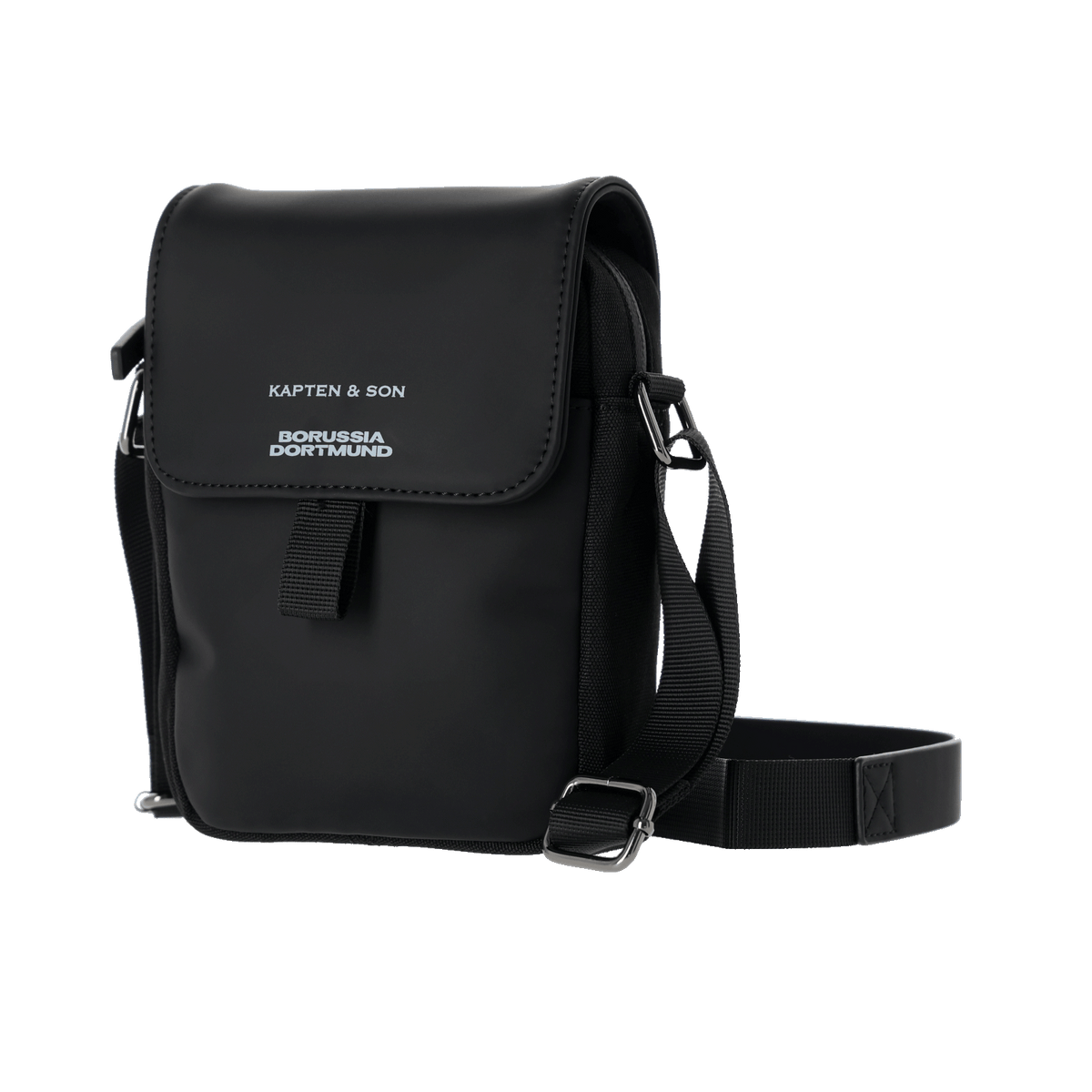 Borsa a tracolla nera BVB X Kapten & Son Mala All Black con logo BVB, tracolla regolabile e look moderno dal design minimalista.