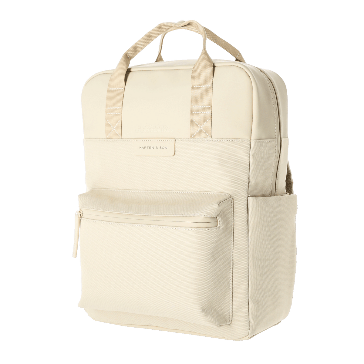 Sac à dos couleur crème de la marque Kapten & Son, issu de la collection BVB, à la fois moderne et élégant, doté de compartiments pratiques.